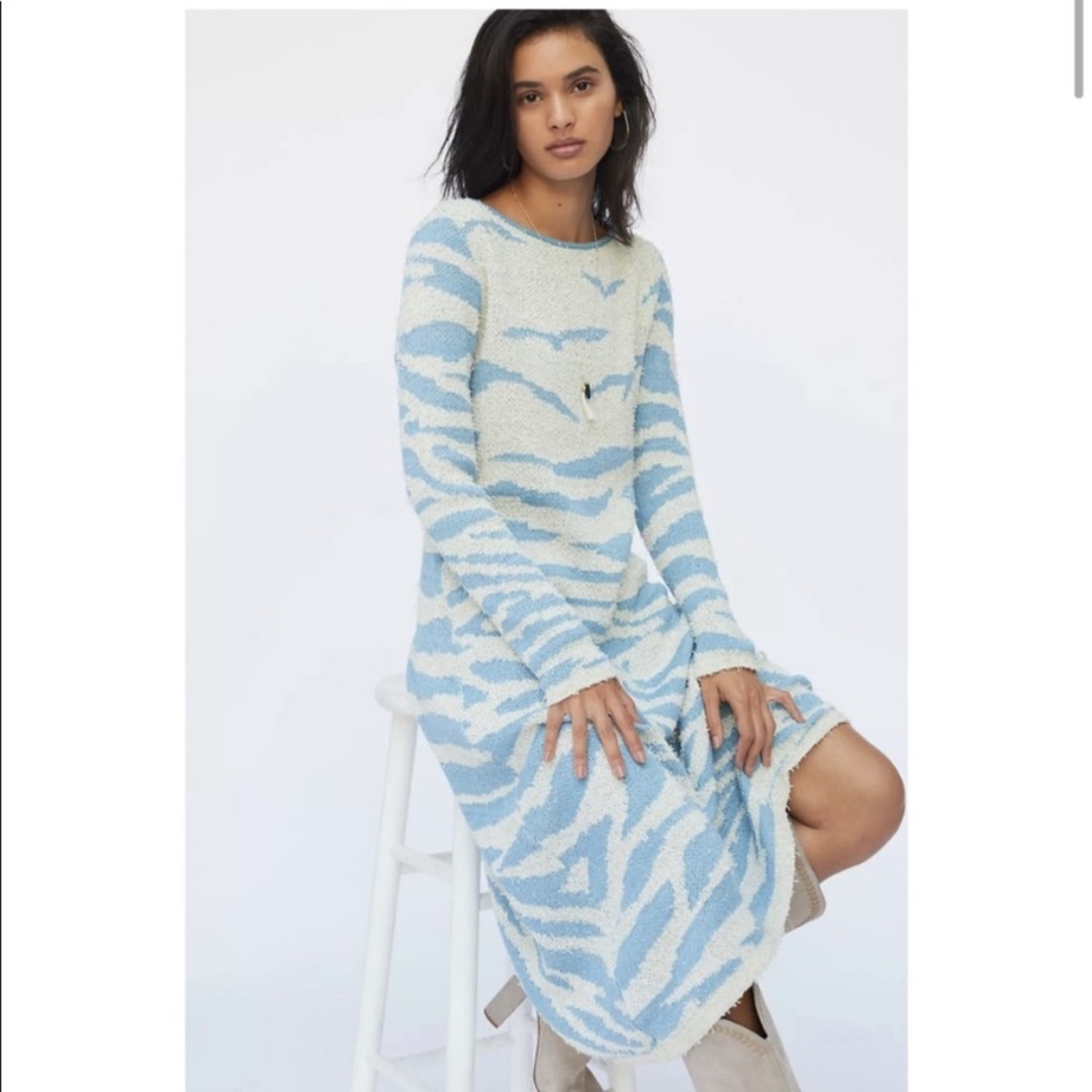 Anthropologie sky sweater midi dress